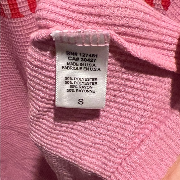 Wildfox Pink Waffle Knit Top - Picture 4 of 4